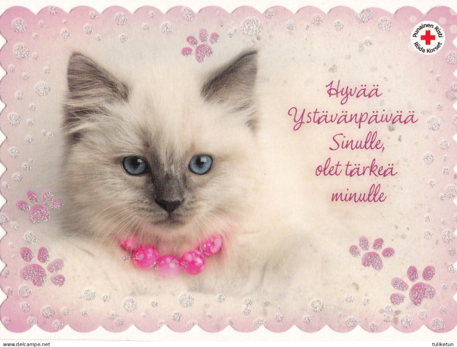 Cat - Kitten - Red Cross - Postal Stationery - Suomi Finland - Postage Paid - Postal Stationery