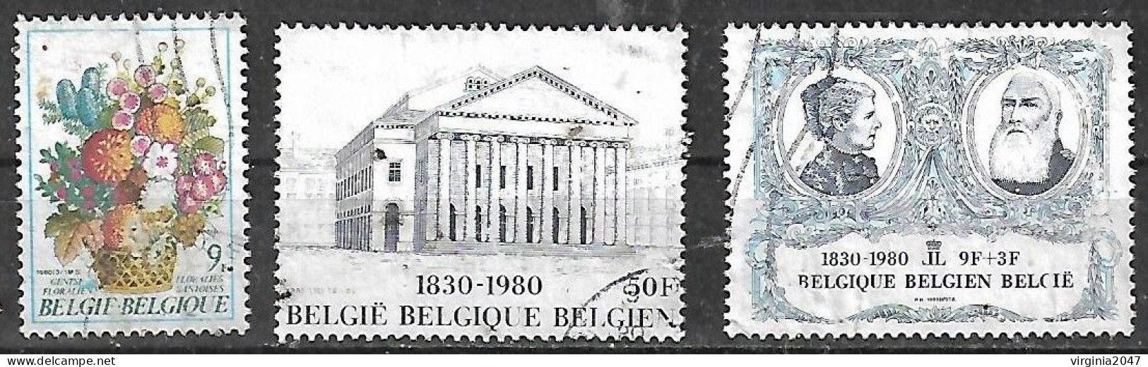 1980 Belgica Flora Flores-arquitectura-150 Aniversario Real 3v. - Used Stamps