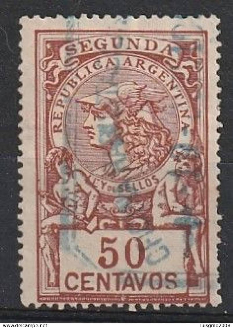 Fiscaux / Revenue, Argentina 1909 - Segunda. Ley De Sellos -|- 50 Pesos - Service