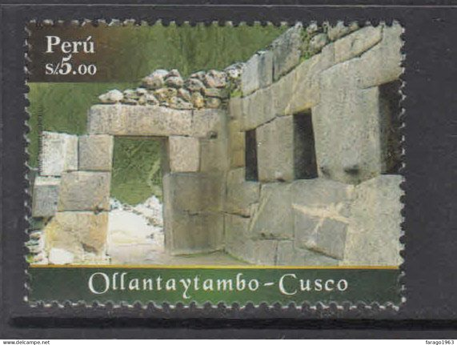 2010 Peru Ollantaytambo Archaeological Site Complete Set Of 1 MNH - Pérou