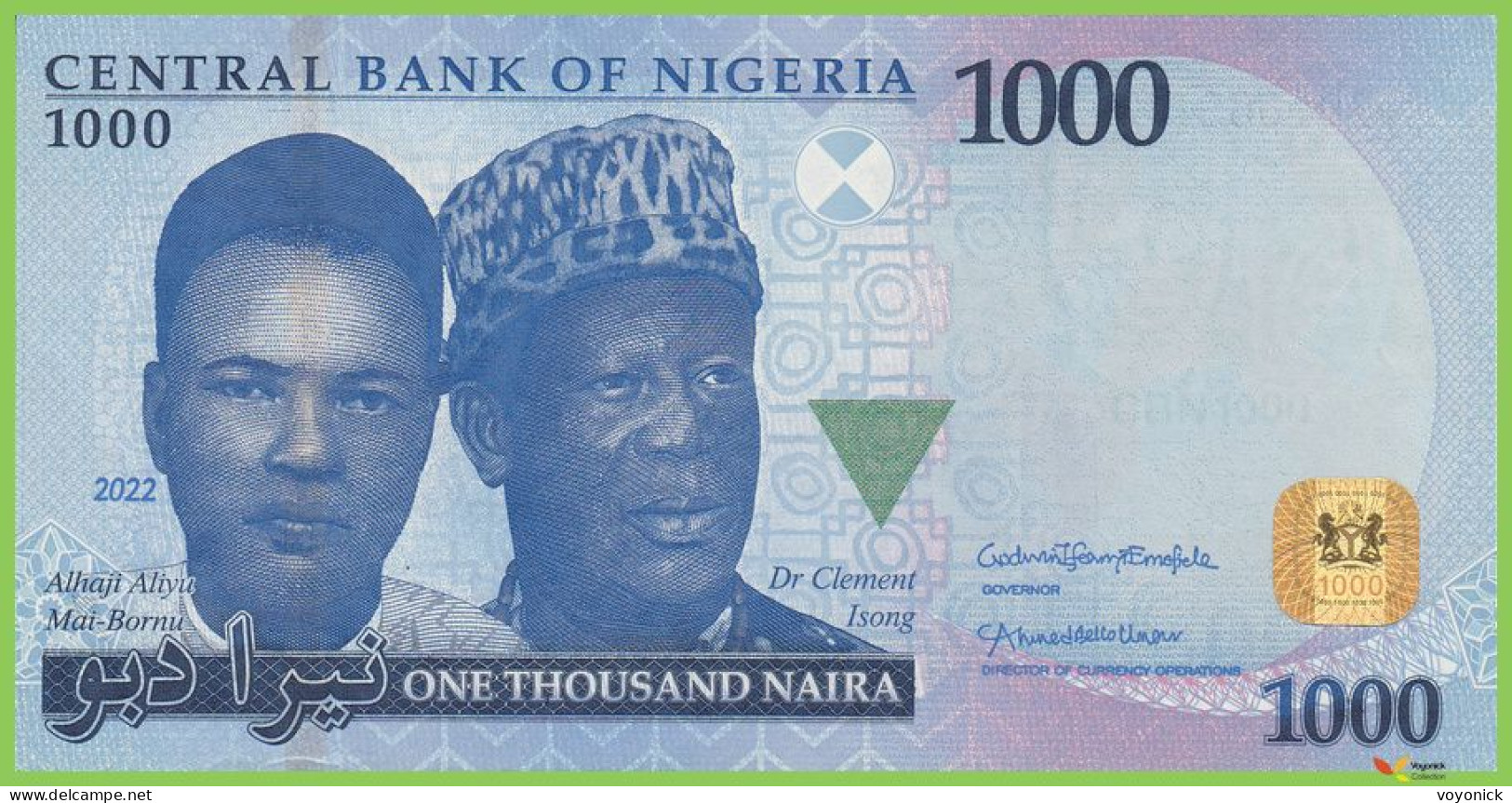 Voyo NIGERIA 1000 Naira 2022 P49 B246a A/25 UNC - Nigeria