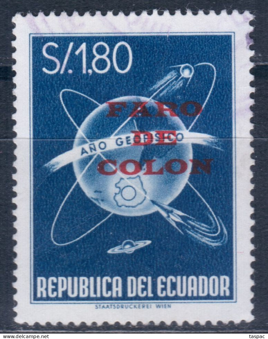 Ecuador 1964 Mi# 1134 Used - Overprinted - Short Set - Columbus Lighthouse / Space - South America