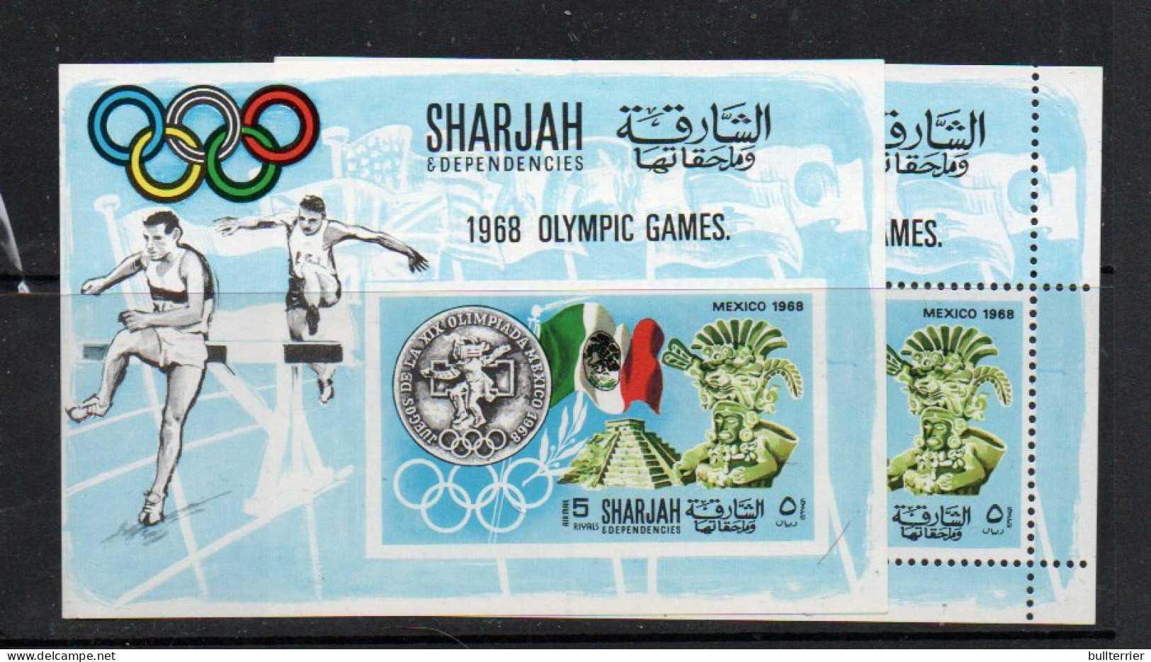 OLYMPICS -SHARJAH - 1968 -MEXICO  OLYMPICS HISTORY  PERF & IMPERF (micB41A&B) MINT NEVRE HINGED,  - Estate 1968: Messico