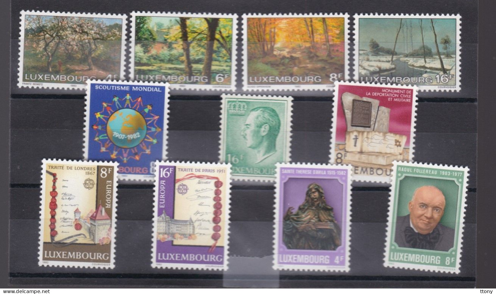 22 Timbres **   Luxembourg  Année Complète   1982   N° 996 à 1017   ( Cote  23 Euros ) - Nuevos