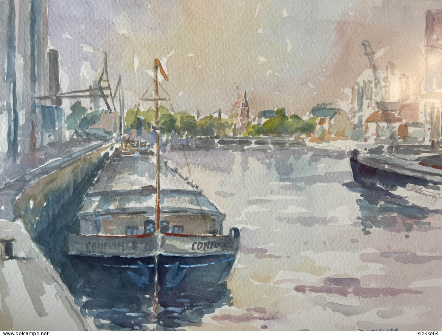 Roeselare: Aquarel Haven Van Raf Buyse (1926-2013) - Wasserfarben