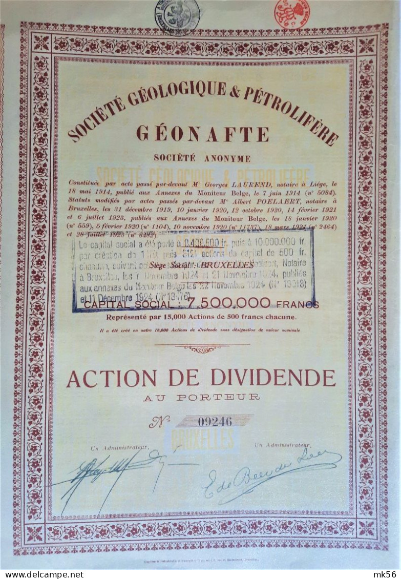 Société Géologique & Pétrolière - Géonafte - 1921 - Oil