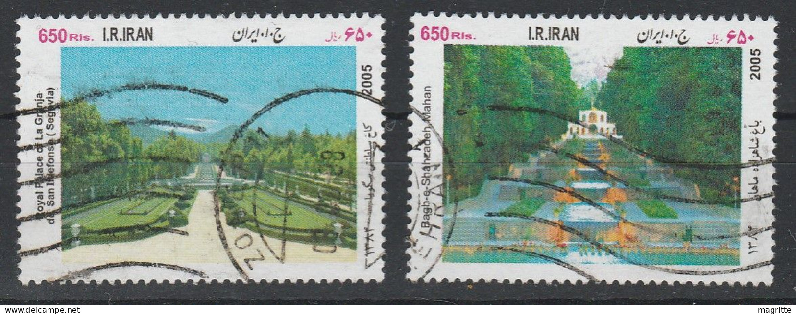 Iran 2005 Set Oblitéré Emission Commune Espagne Jardins Iran Joint Issue Spain Gardens Set Cancelled Jardines - Joint Issues