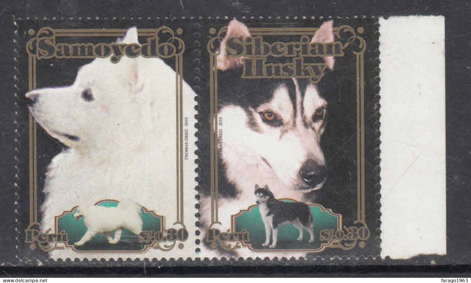 2010 Peru Dogs Chiens Complete Pair MNH - Pérou