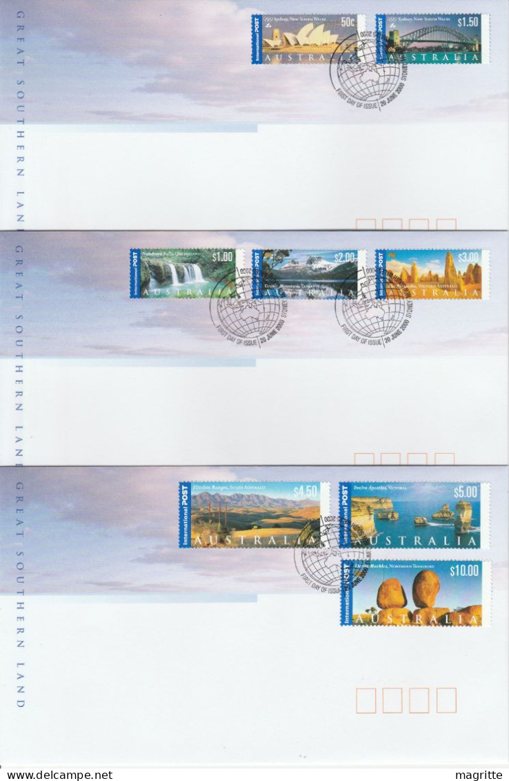Australie 2000 Lot 3 FDC 's Great Southern Lands Australia Set Of 3 FDC 's 2000 - FDC