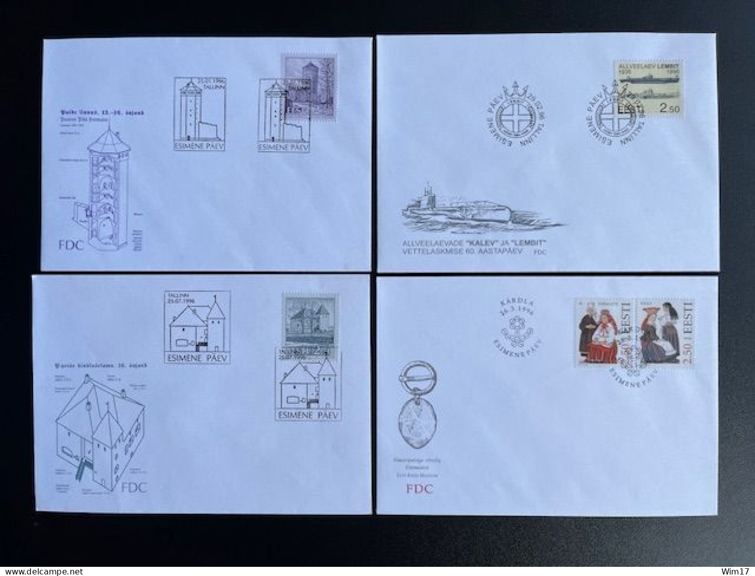 ESTONIA EESTI 1996 LOT OF 10 FDC'S ESTLAND - Estonia