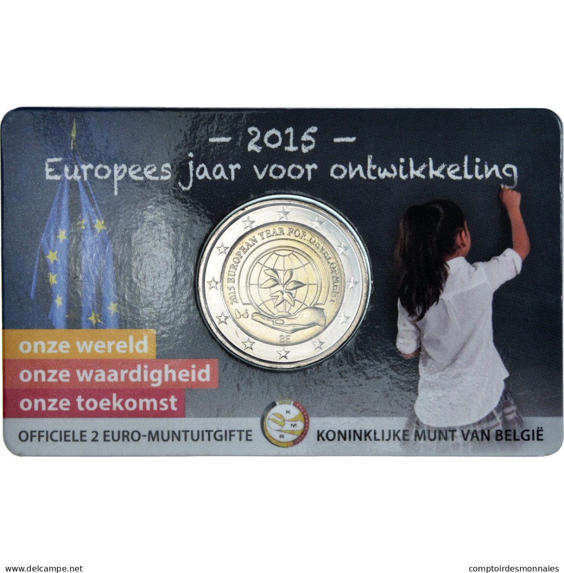 Belgique, 2 Euro, European Year For Development, 2015, Dutch Text, FDC - Belgium