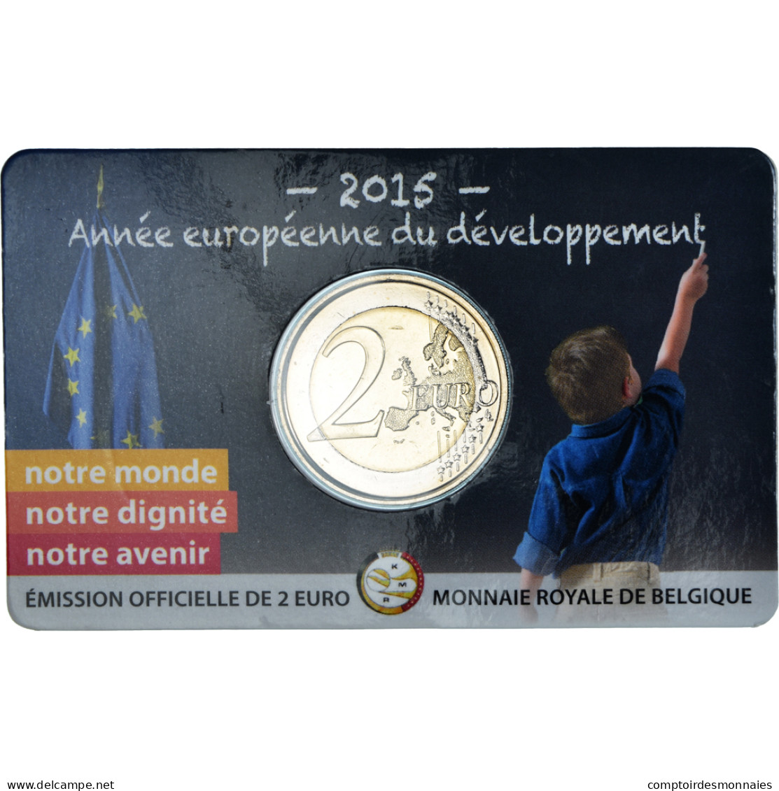 Belgique, 2 Euro, European Year For Development, 2015, Dutch Text, FDC - Bélgica