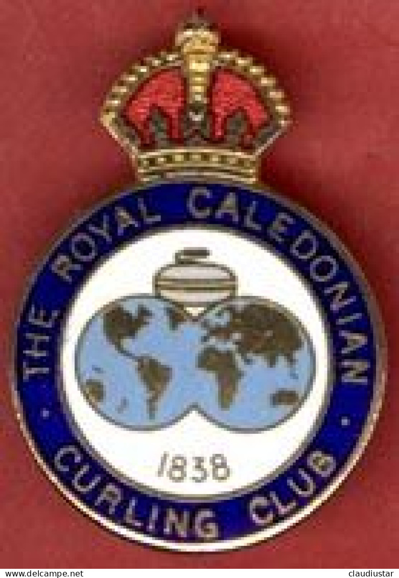 ** BROCHE  THE  ROYAL  CALEDONIAN  -  CURLING  CLUB  1838 ** - Broches