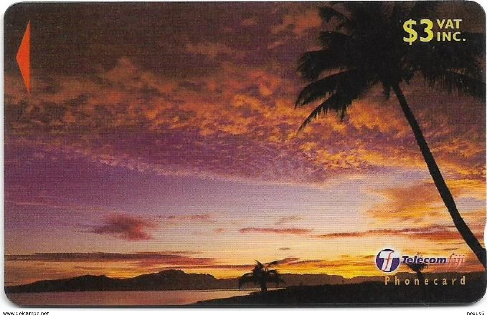 Fiji - Tel. Fiji - Dawn To Dusk - Palm Tree At Sunset - 30FKB - 2000, 3$, Used - Fiji