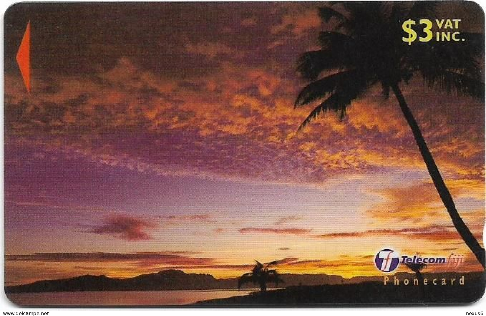 Fiji - Tel. Fiji - Dawn To Dusk - Palm Tree At Sunset - 30FKB - 2000, 3$, Used - Figi