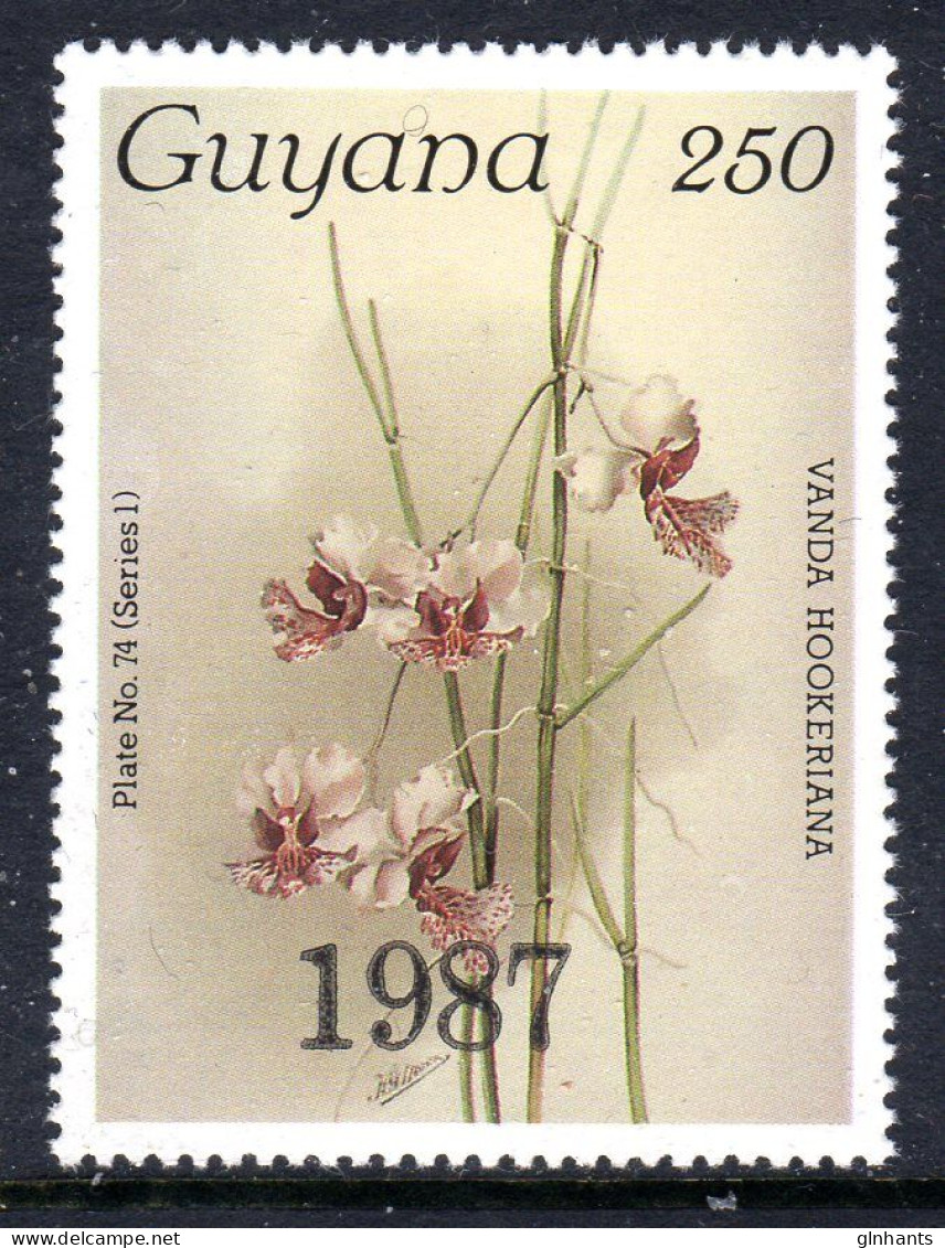 GUYANA - 1987 REICHENBACHIA ORCHIDS YEAR OVERPRINT PLATE 74 SERIES 1 FINE MNH ** SG 2103 - Guyana (1966-...)