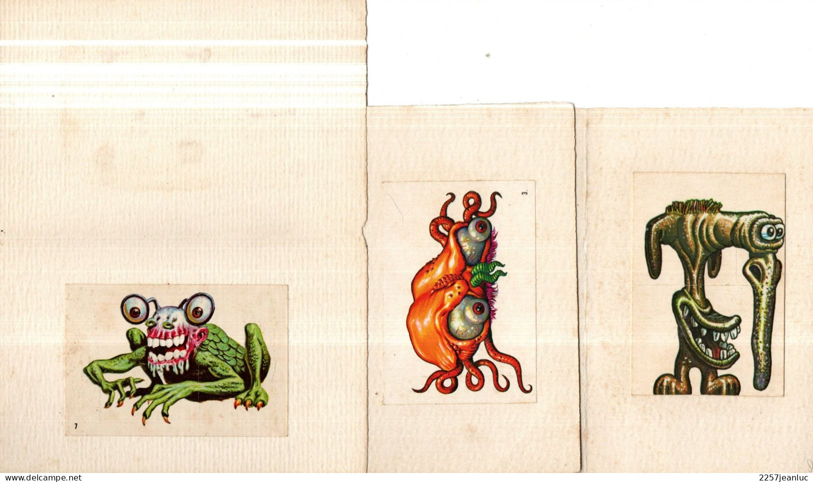 Lot 5 Cromos Illustrées Dessins Personnages Monstres Marins Divers - Colecciones Y Lotes