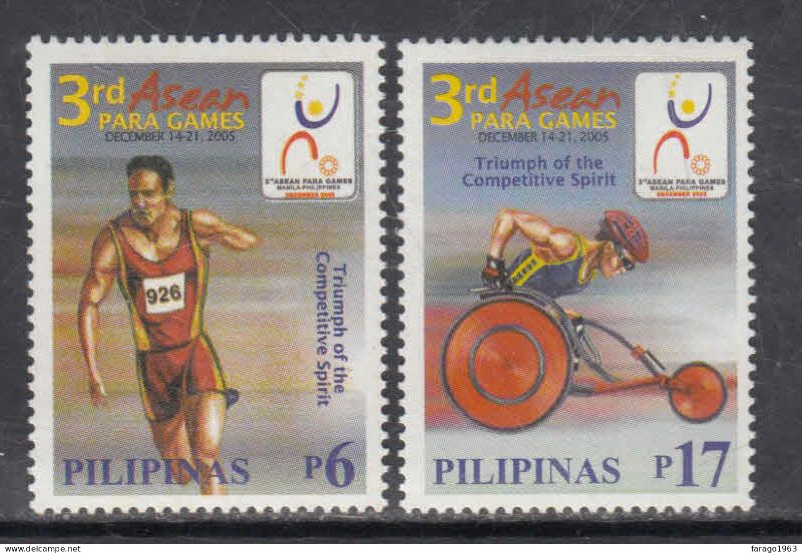 2005 Philippines 3rd PARA Games Complete Set Of 2 MNH - Philippines