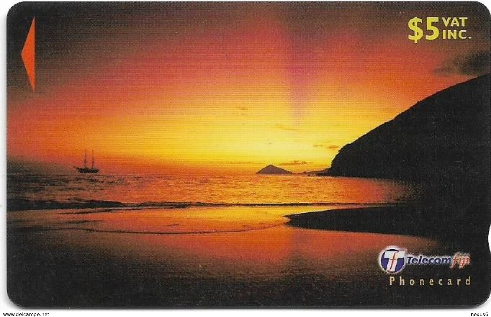 Fiji - Tel. Fiji - Dawn To Dusk - Beach At Sunset - 33FJC - 2000, 5$, Used - Fidschi