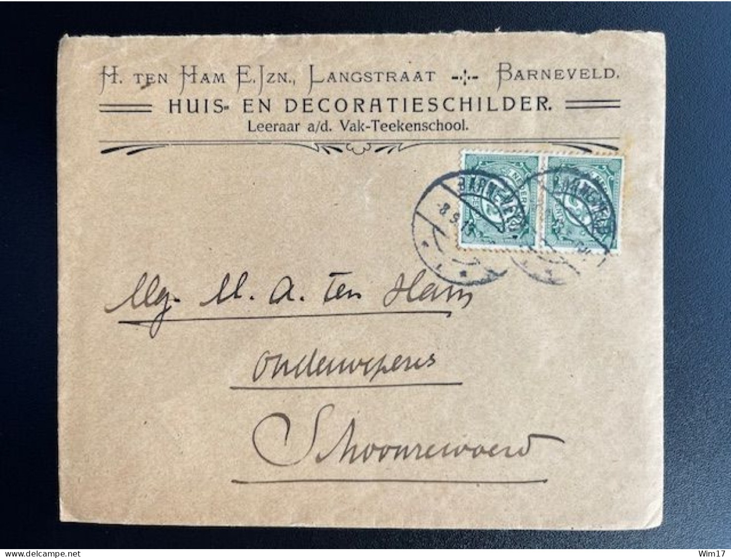 NETHERLANDS 1913 LETTER BARNEVELD TO SCHOONREWOERD 08-09-1913 NEDERLAND - Cartas & Documentos