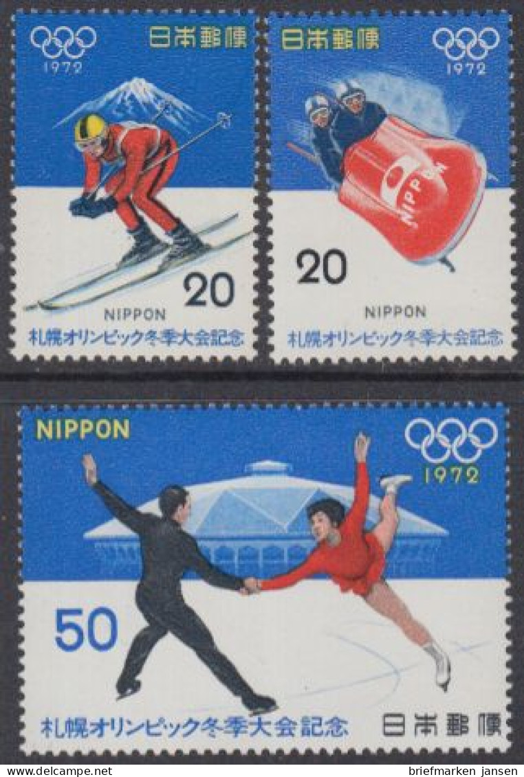 Japan Mi.Nr. 1138-40 Olympia 1972 Sapporo (3 Werte) - Altri & Non Classificati