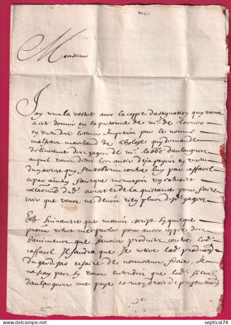 LETTRE DE 1680 MONTPELLIER HERAULT TAXE 3 POUR TOULOUSE HAUTE GARONNE LETTRE - ....-1700: Précurseurs