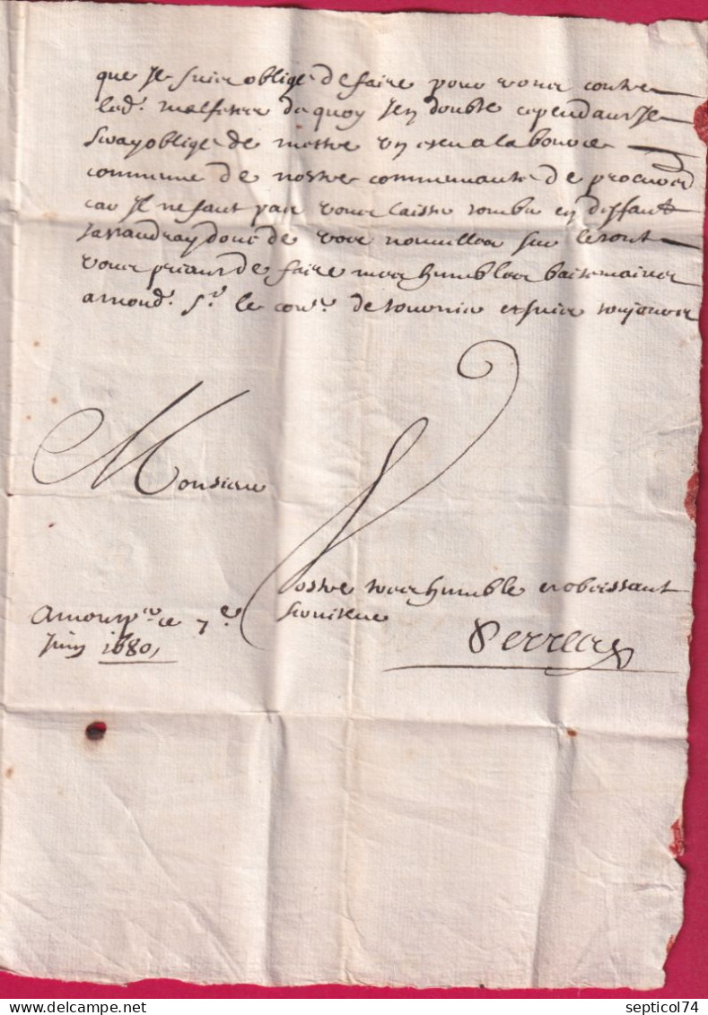 LETTRE DE 1680 MONTPELLIER HERAULT TAXE 3 POUR TOULOUSE HAUTE GARONNE LETTRE - ....-1700: Précurseurs