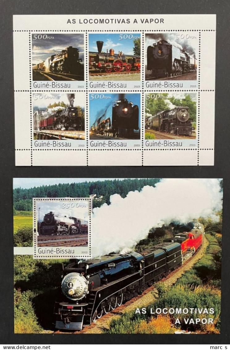 GUINEE BISSAU 2003 - NEUF**/MNH - SERIE COMPLETE - TRAINS LOCOMOTIVES A VAPEUR - Guinea-Bissau