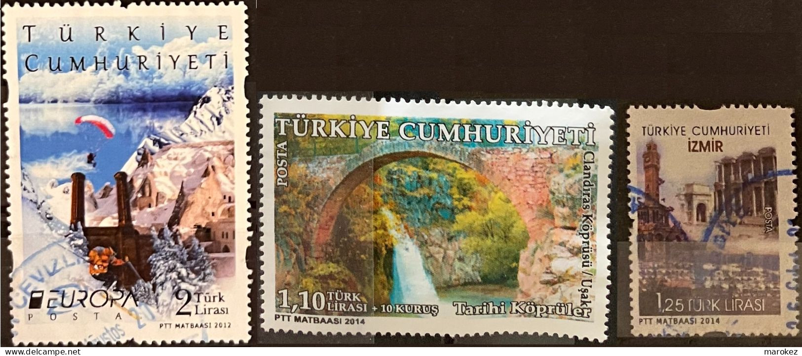 TURKEY 2012,2014 Europa - Visit, Architecture - Clandiras Bridge & Tourism - Izmir Postally Used MICHEL # 3955,4102,4111 - Usati