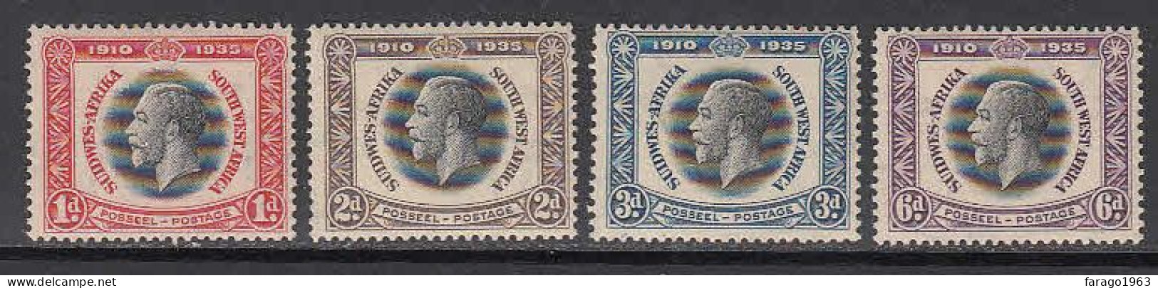 1935 South West Africa KGV Silver Jubilee Complete Set Of 4  Mint With Hinge Remnants - Afrique Du Sud-Ouest (1923-1990)