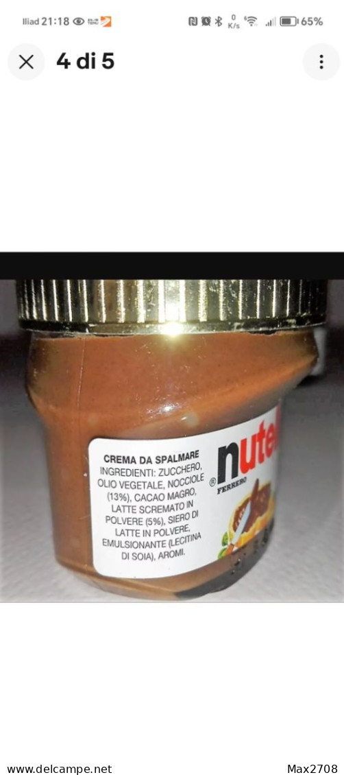 Miniatura Mignon Barattolo Nutella 30 Gr Anno 2008 - Miniatures