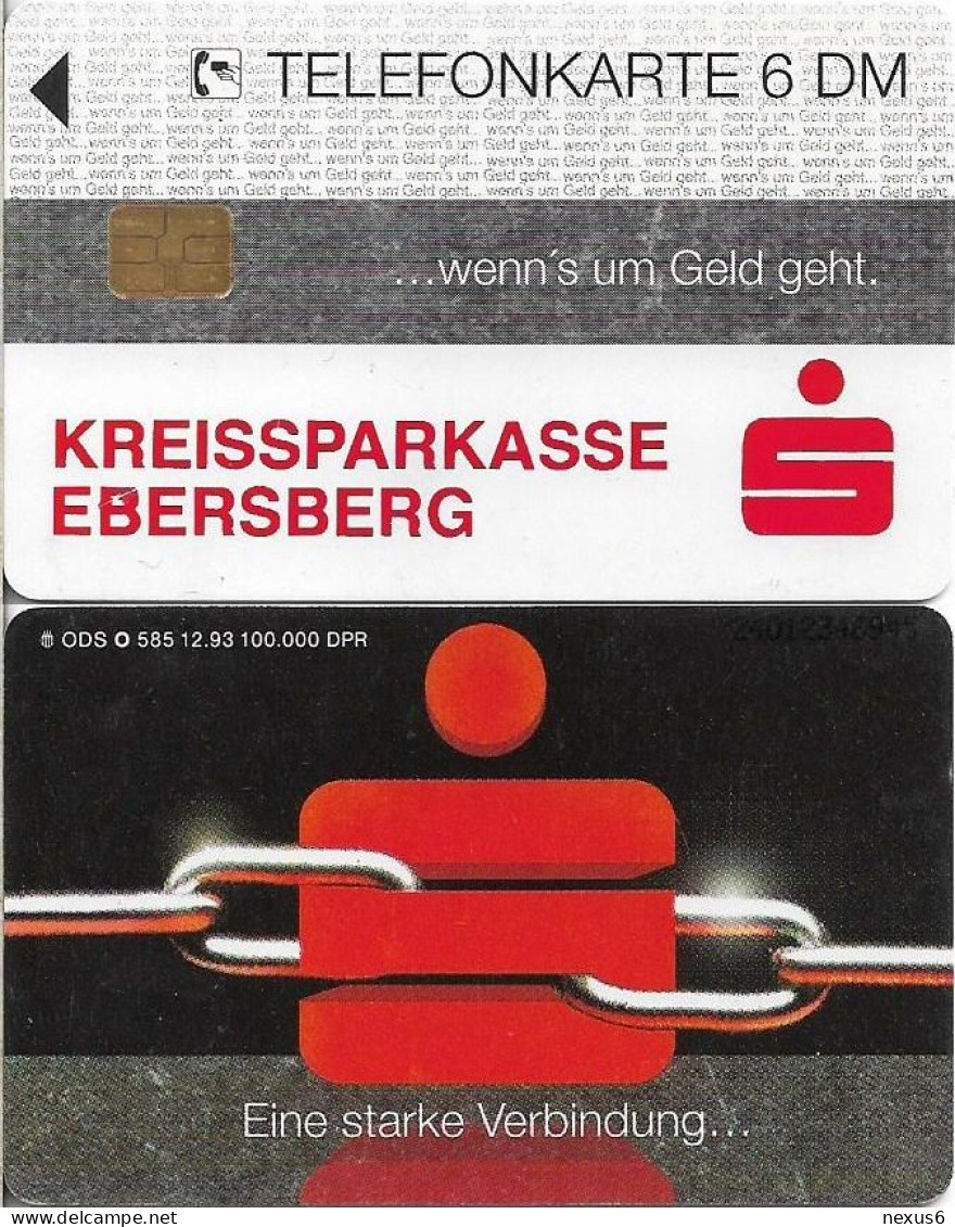 Germany - Sparkasse Chain (Overpint 'Kreissparkasse Ebersberg') - O 0585 - 12.1993, 6DM, Used - O-Series: Kundenserie Vom Sammlerservice Ausgeschlossen