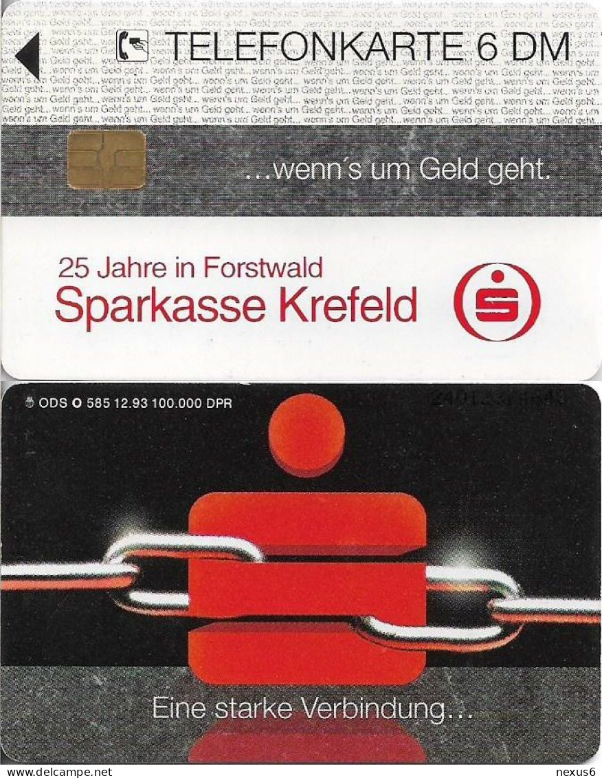 Germany - Sparkasse Chain (Overpint 'Sparkasse Krefeld') - O 0585 - 12.1993, 6DM, Used - O-Series: Kundenserie Vom Sammlerservice Ausgeschlossen