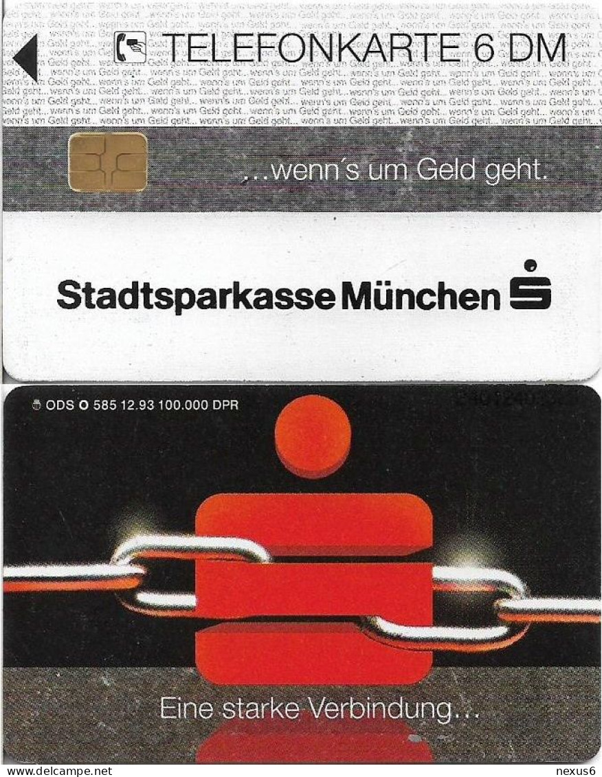 Germany - Sparkasse Chain (Overpint 'Stadtsparkasse München') - O 0585 - 12.1993, 6DM, Used - O-Reeksen : Klantenreeksen