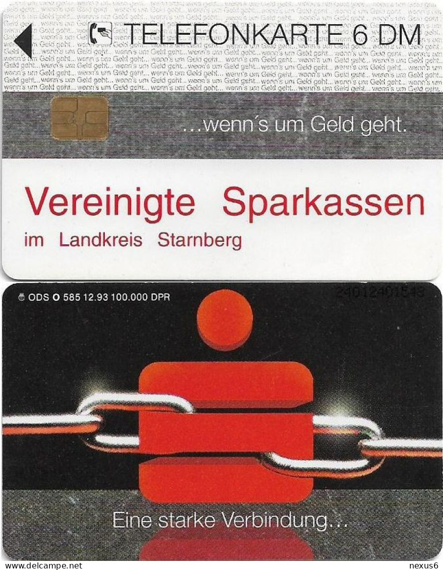 Germany - Sparkasse Chain (Overpint 'Vereinigte Sparkassen Im Landkreis Starnberg') - O 0585 - 12.1993, 6DM, Used - O-Reeksen : Klantenreeksen