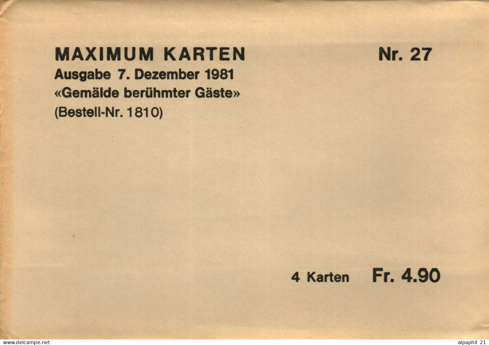 Liechtenstein 1981 Maximum-Karten X4 Nr. 27 - Usados