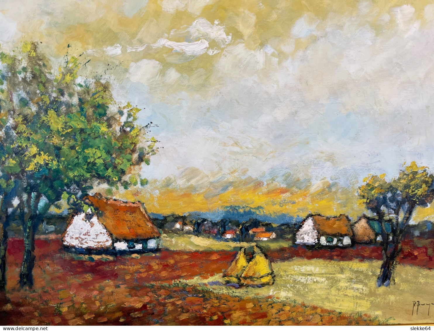 Roeselare: Expressionistisch Landschap Van Raf Buyse (1926-2013) - Huiles