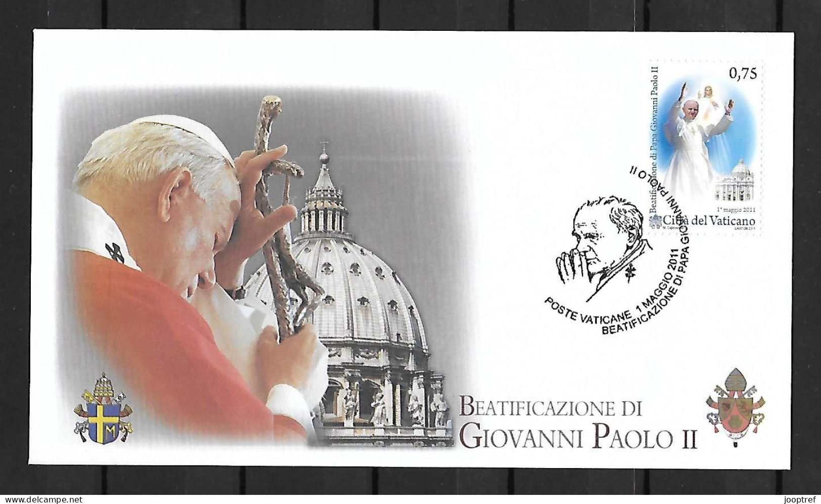 2011 Joint Vatican And Poland, FDC VATICAN WITH 1 STAMP: Day Beatification Pope John Paul - Emissions Communes