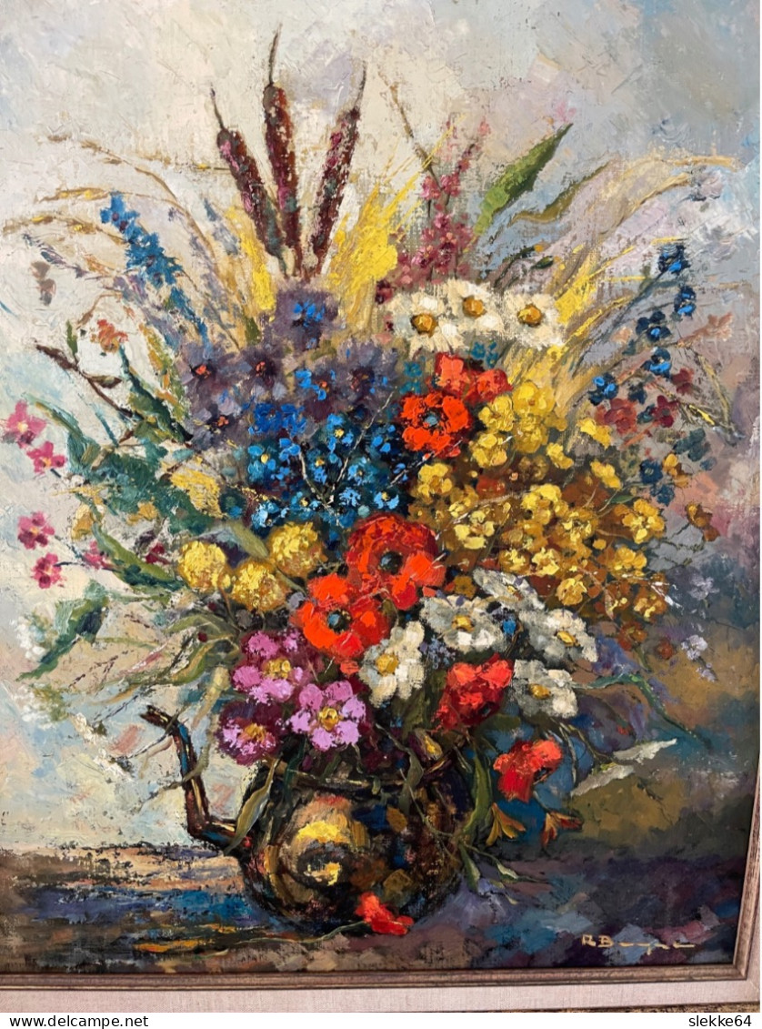 Roeselare: Stilleven Met Bloemen Van Raf Buyse (1926-2013) - Oils