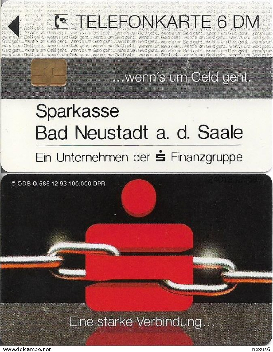 Germany - Sparkasse Chain (Overpint 'Bad Neustadt A.d. Saale') - O 0585 - 12.1993, 6DM, Used - O-Reeksen : Klantenreeksen