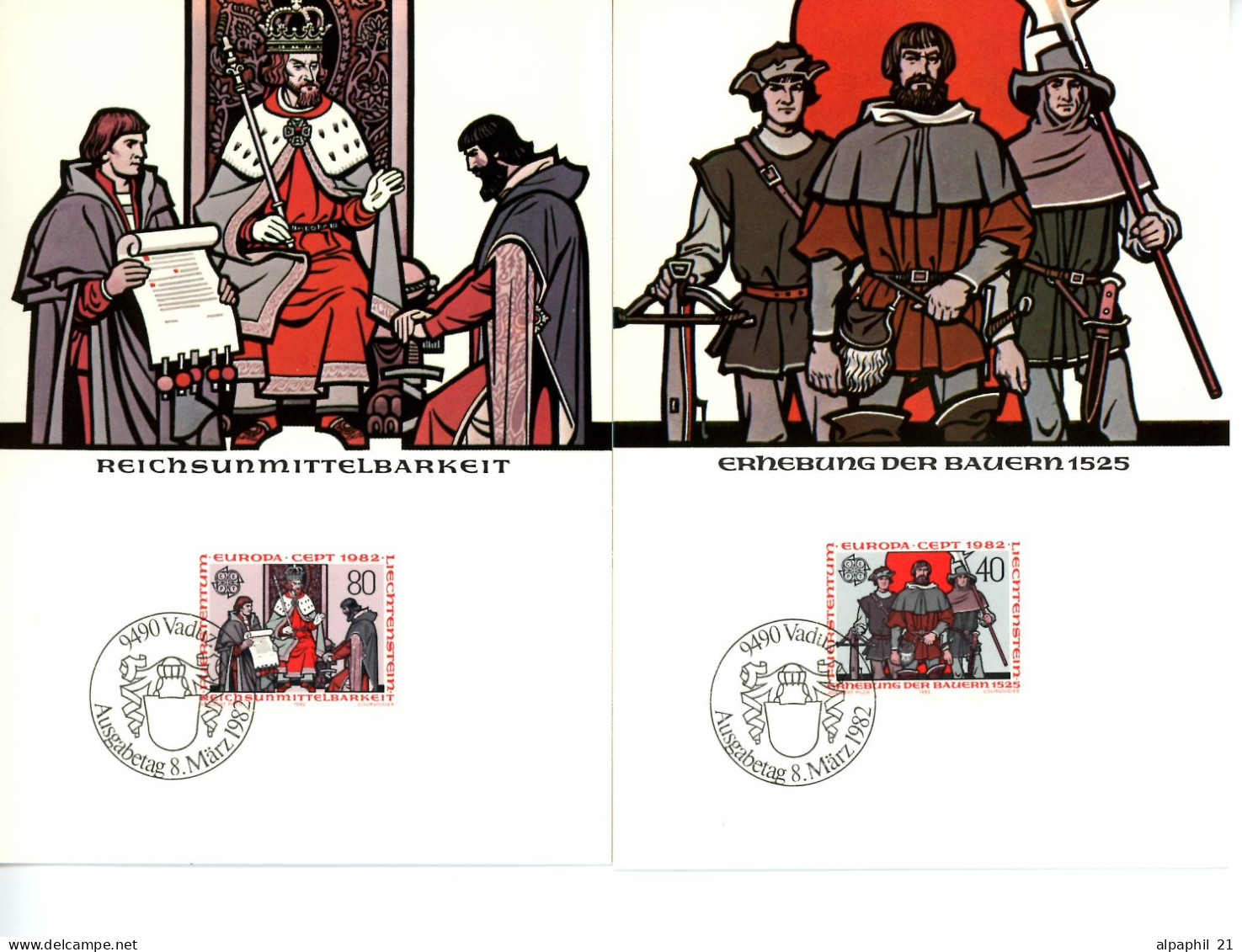 Liechtenstein 1982 Maximum-Karten X2 Nr. 29 - Used Stamps