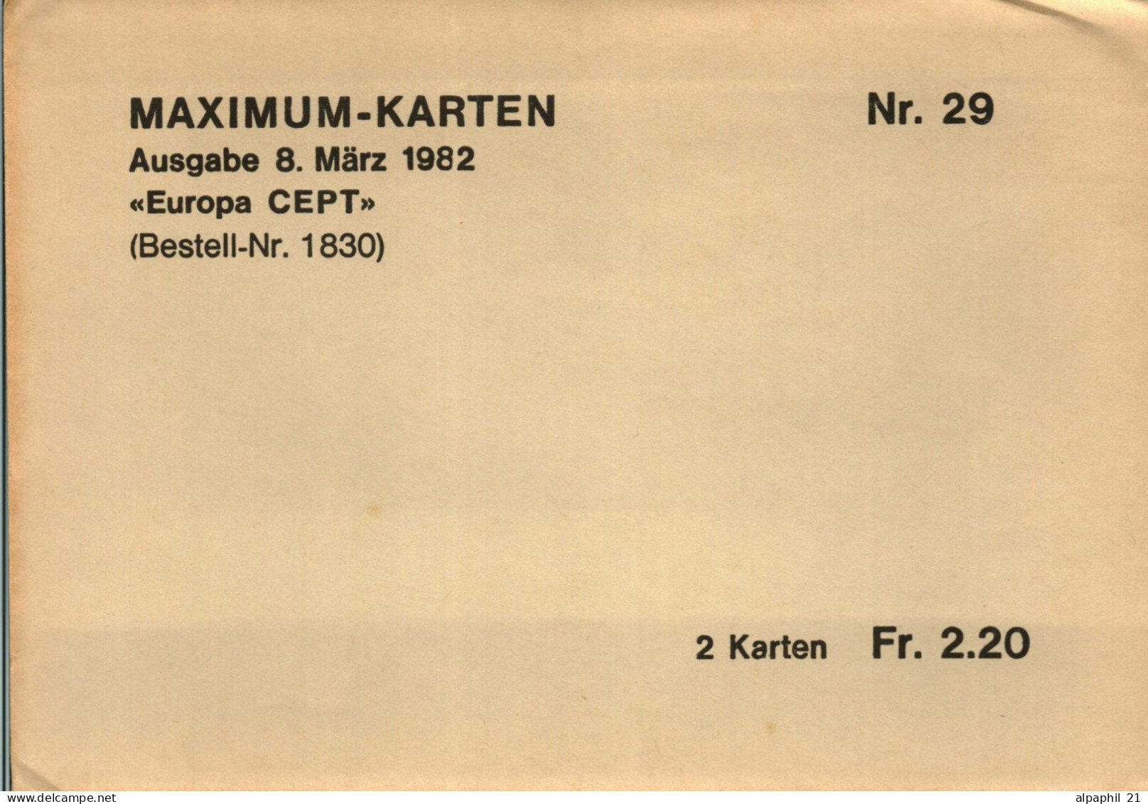 Liechtenstein 1982 Maximum-Karten X2 Nr. 29 - Used Stamps