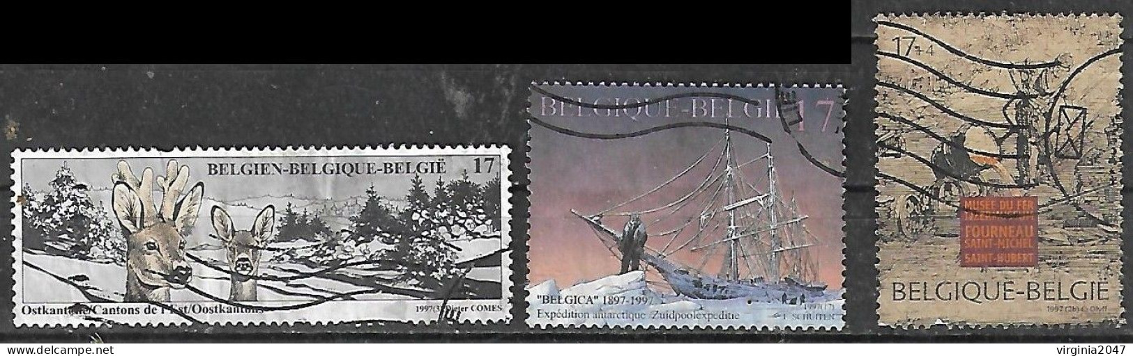 1997 Belgica Fauna Ciervos-expedicion Antartica Barco- Museo Del Hierro Fundido San Miguel 3v. - Used Stamps