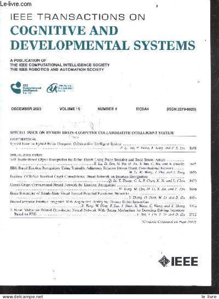 IEEE TRANSACTIONS ON COGNITIVE AND DEVELOPMENTAL SYSTEMS - DECEMBER 2023, VOLUME 15, N°4 - Special Issue On Hybrid Brain - Language Study