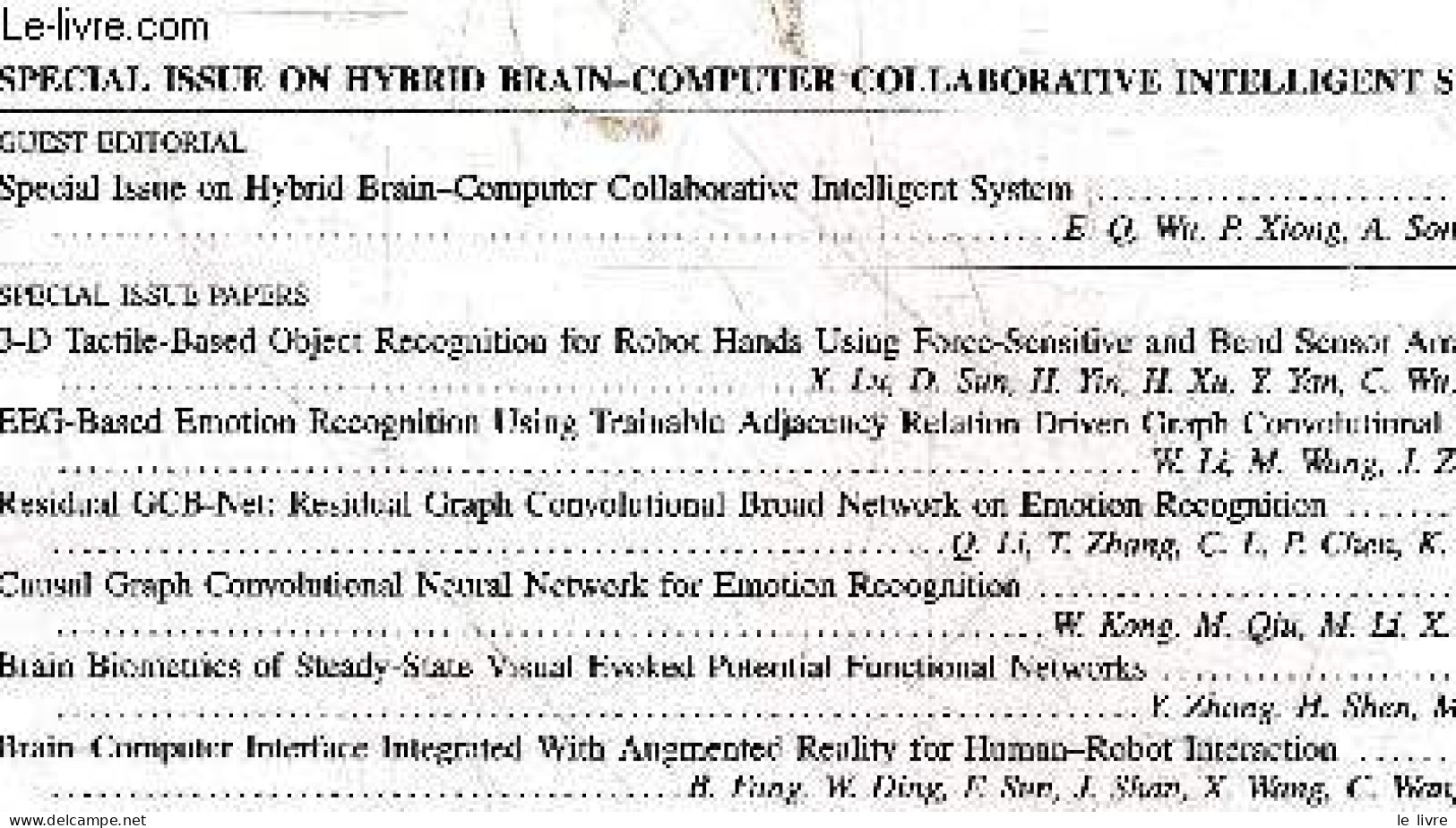 IEEE TRANSACTIONS ON COGNITIVE AND DEVELOPMENTAL SYSTEMS - DECEMBER 2023, VOLUME 15, N°4 - Special Issue On Hybrid Brain - Linguistique