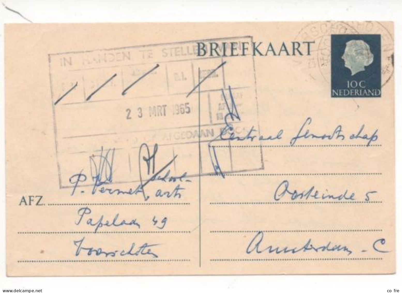 Pays-Bas, Entier Postal (1965) - Storia Postale