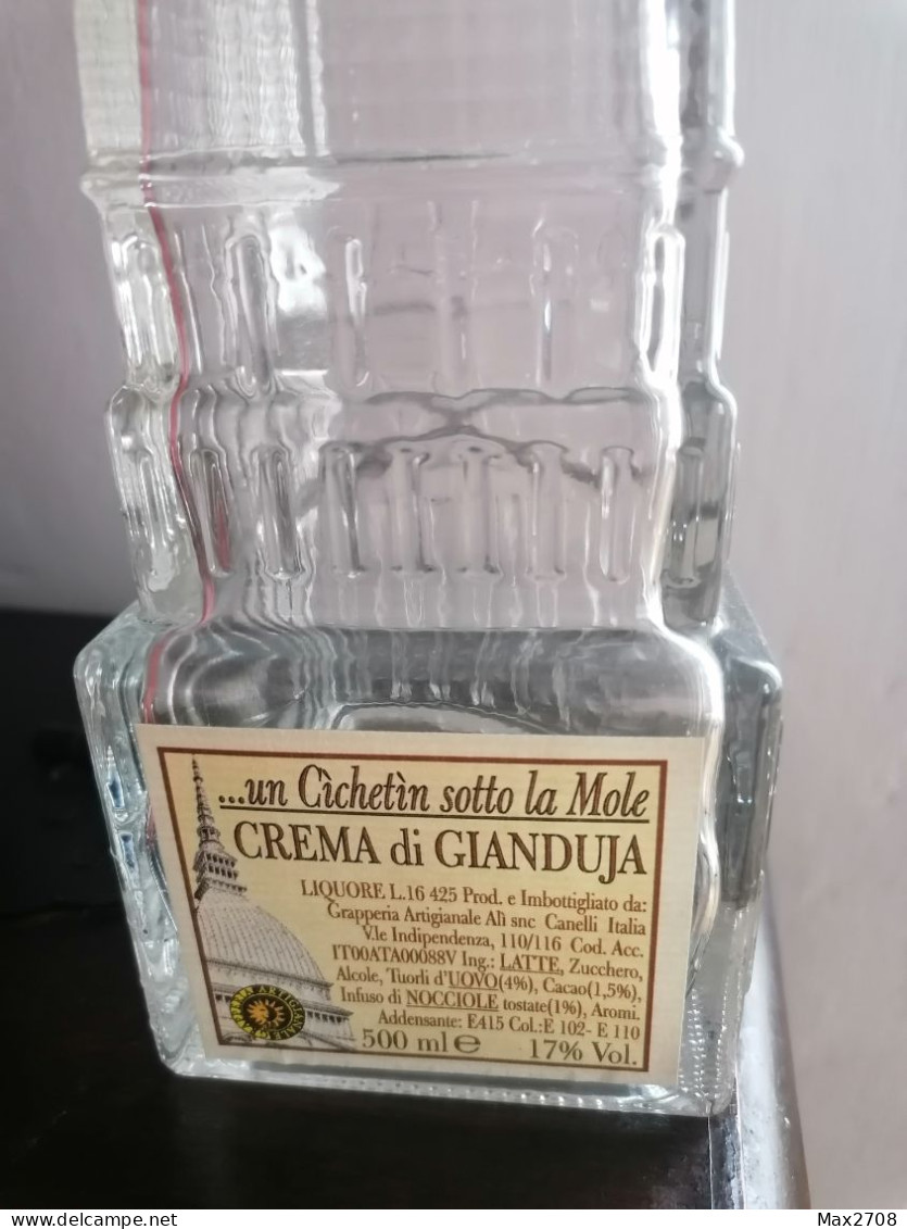 Antica Bottiglia In Vetro Da Collezione Mole Antonelliana - Autres & Non Classés