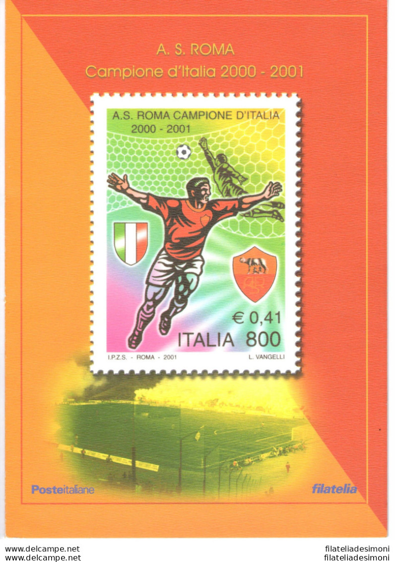 2001 Italia - Repubblica , Folder - Roma Campione D'Italia N° 27 MNH** - Presentation Packs