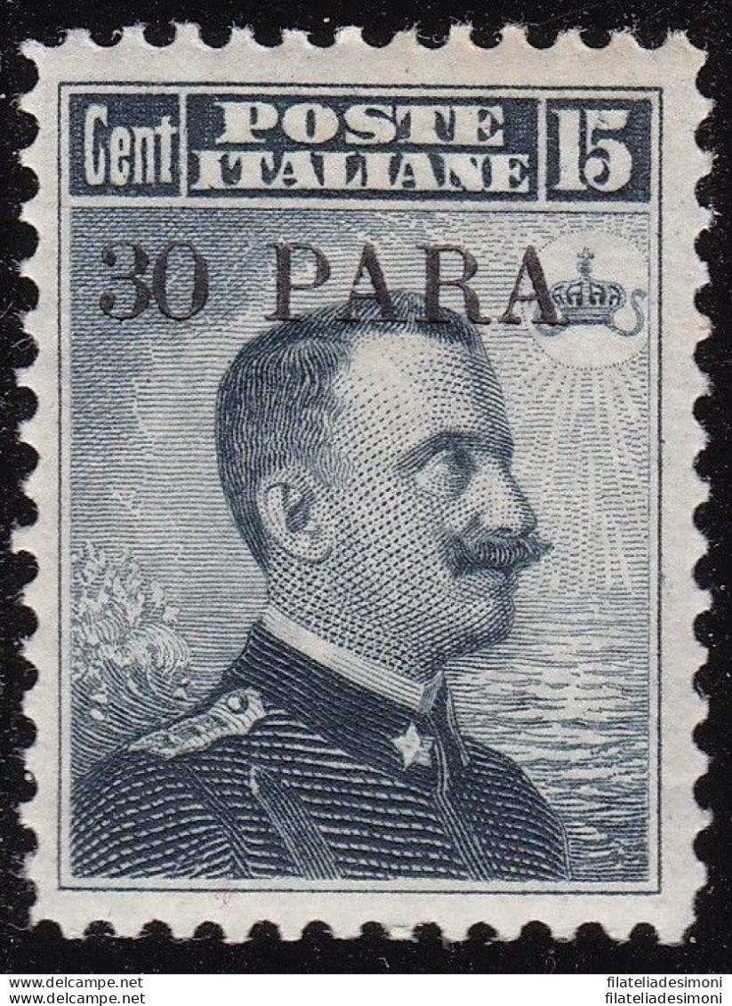 1908 Levante Costantinopoli, N°. 10  30pa. Su 15c. Grigio Nero  MNH/** - Otros & Sin Clasificación