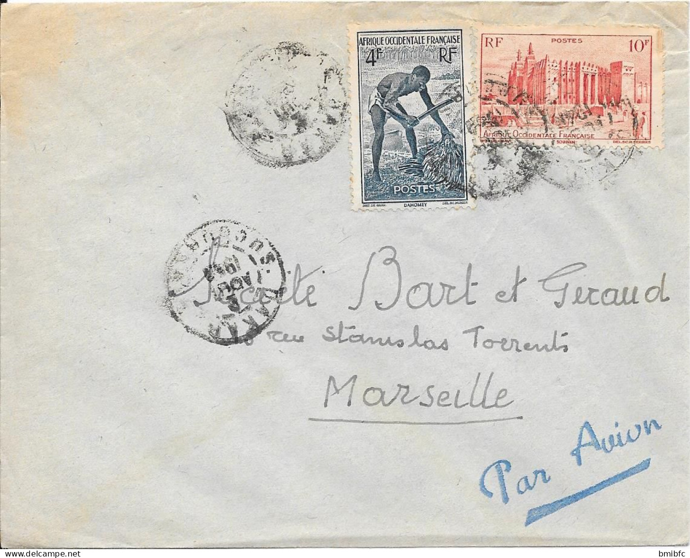 Sur Lettre Par Avion     AFRIQUE OCCIDENTALE FRANÇAISE DAHOMEY - Briefe U. Dokumente